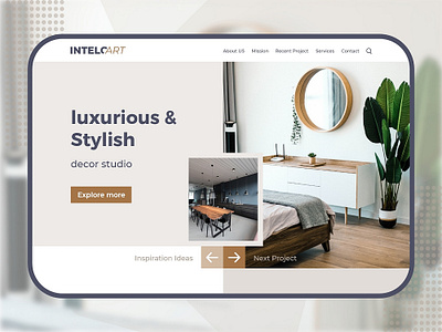 Interior studio web design branding graphic design ui