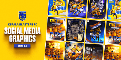 Social Media Graphics | Kerala Blasters FC | 2023-24 adobe photoshop advertising branding design football football graphics graphic design marketing social media sports sports design visual design