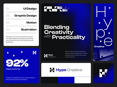 Hype - Branding Exploration agency bento brand branding clean company dark mode design effect exploration logo menu studio typography ui ui elements ui kit ux website whitespace