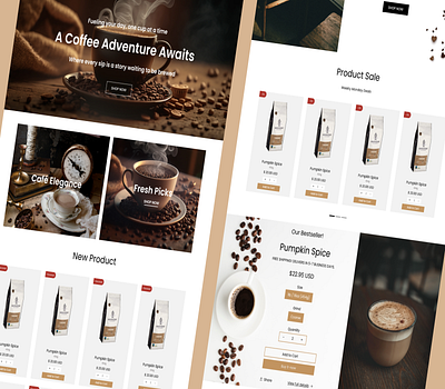 Coffee Shop Website UI Design animation branding graphic design ui web design