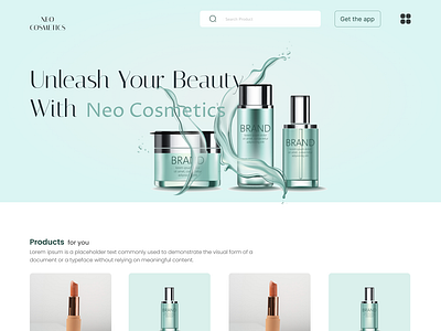 LANDING PAGE FOR COSMETICS PRODUCT animation graphic design ui