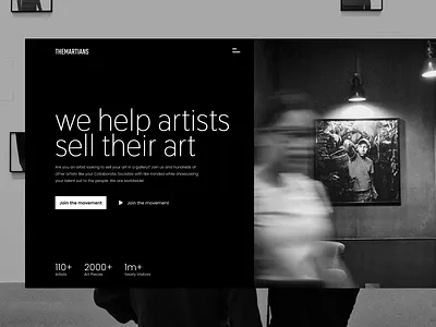 Sell your Art Landing Page (Black & White) best shot black and white branding design landing page ui uiux userexperience userinterface ux