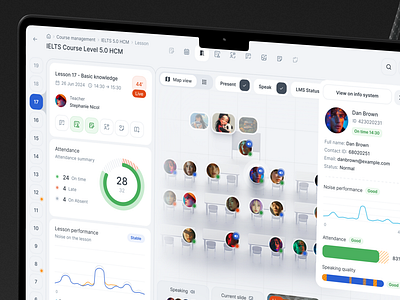 Teaching LMS - Classroom Management Dashboard chart classroom dashboard edtech education edutech floor plan learning lesson management live management dashboard map saas student