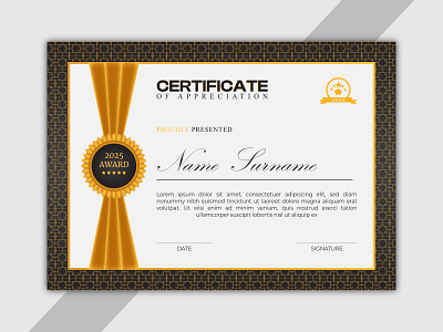 This is luxurious premium golden simple Certificate design. abstract certificate