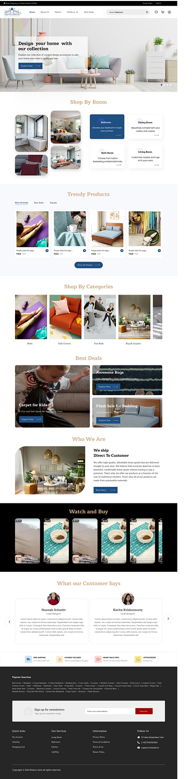 R- Decor Home decor landing page design furniture home decor landing page ui ux visual design website