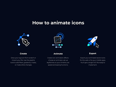 Icon Animations | Online Animation Software animation app design effect graphic design hover icon icons illustration motion motion graphics svg animation svgator ui ux