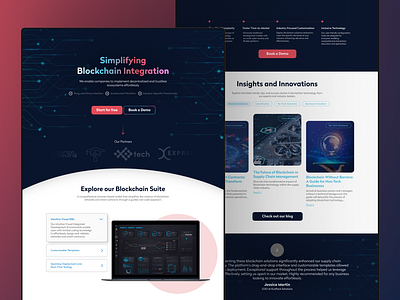 Blockchain Platform Landing Page graphic design ui
