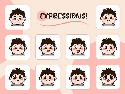 Little Faces: Baby Expressions Illustration cute drawings