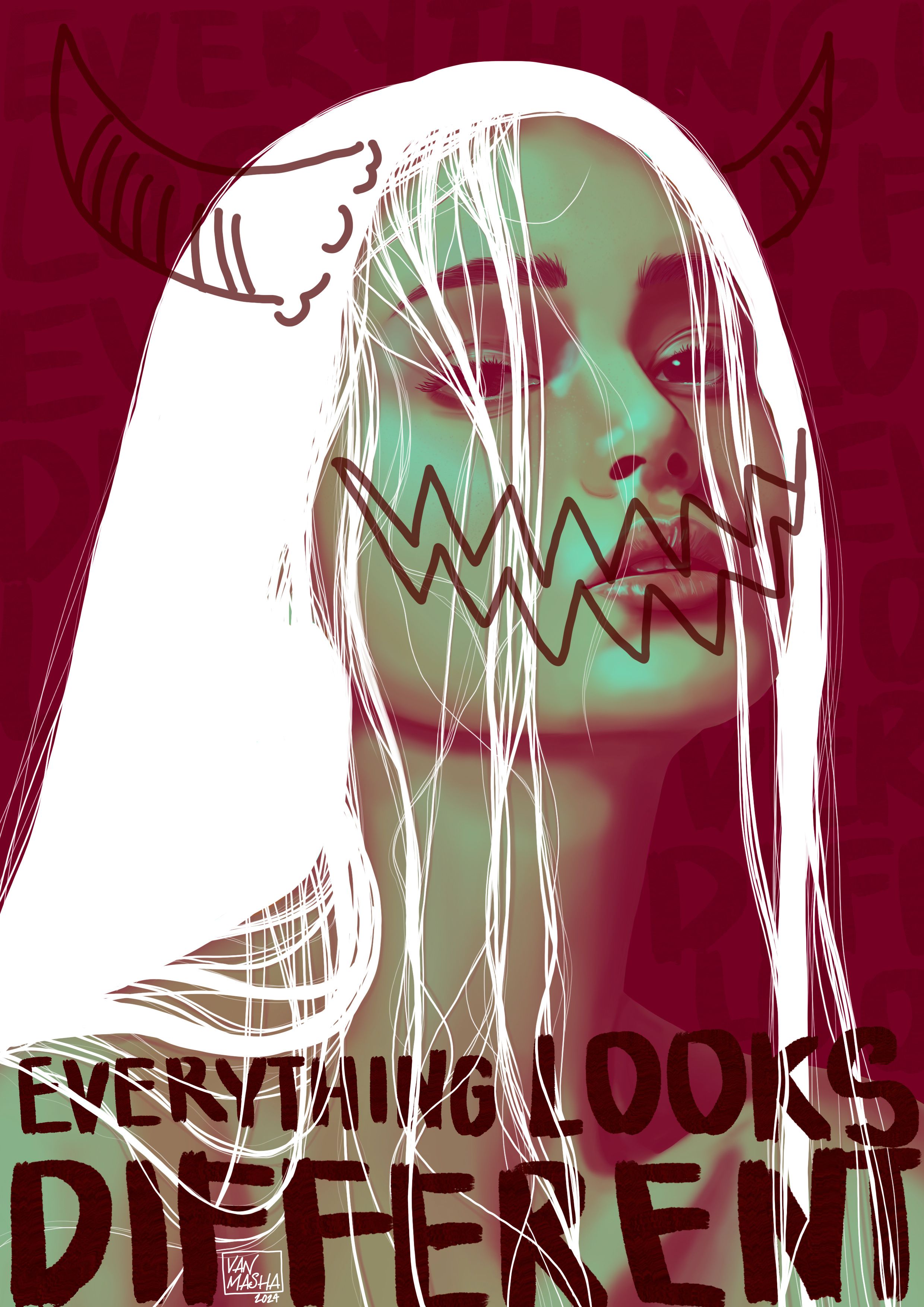 Everything Looks Different art design digital digital art digital illustration drawing idea illustration woman