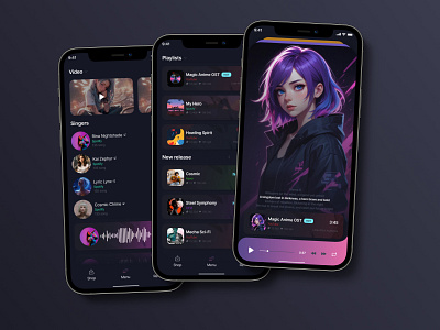 Mobile music app branding design figma ui ux web design