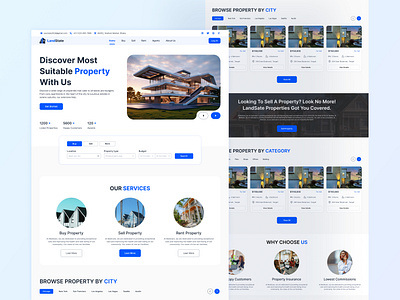 Real Estate Modern Landing page Design landing page modern design real state website ui user experience user interface ux web