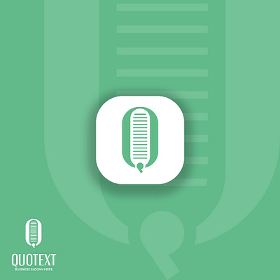 Quote Text - Letter Q Logo app logo application comma comment emblem letter logo logo design logotype mark minimalist monogram online service q quote text