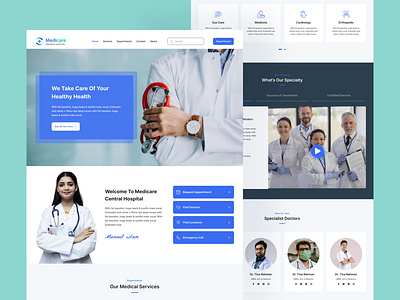 Modern Hospital Landing page Design hospital landing page landing page modern design ui user experience user interface ux web