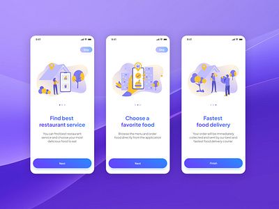 Delivery Food Onboarding/Illustrations app colors design experience illustration ui ux