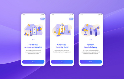 Delivery Food Onboarding/Illustrations app colors design experience illustration ui ux