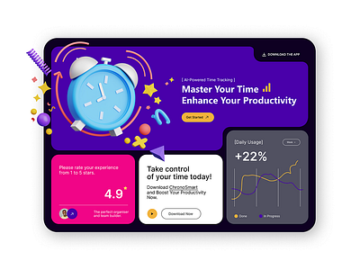 🌟 ChronoSmart: Sleek Time Management App Concept 🌟 app branding design graphic design illustration logo typography ui ux vector