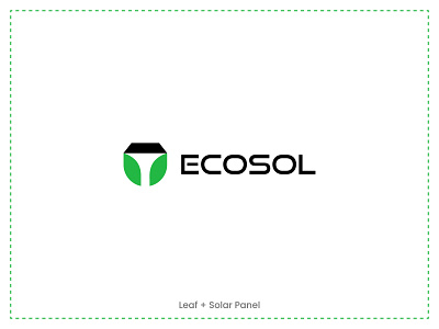 Ecosol Logo abstract app logo brand identity branding creative logo eco energy graphic design green home leaf logo logo design logo designer modern logo power solar solar home solar logo solar panel