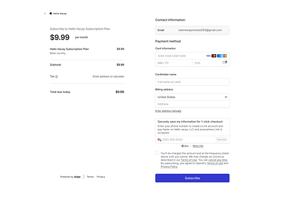 Payment Subscription Page design payment ui uiux ux