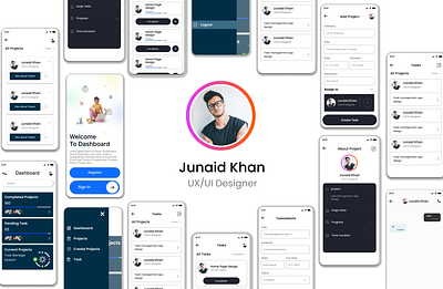 task management and project managet app ui design app design figma ui designs motio project management task management design thumnails ui app design