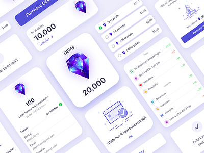 UI Elements crypto crystals gems gradiant in app purchase ios ui purchase transaction ui ui design web3