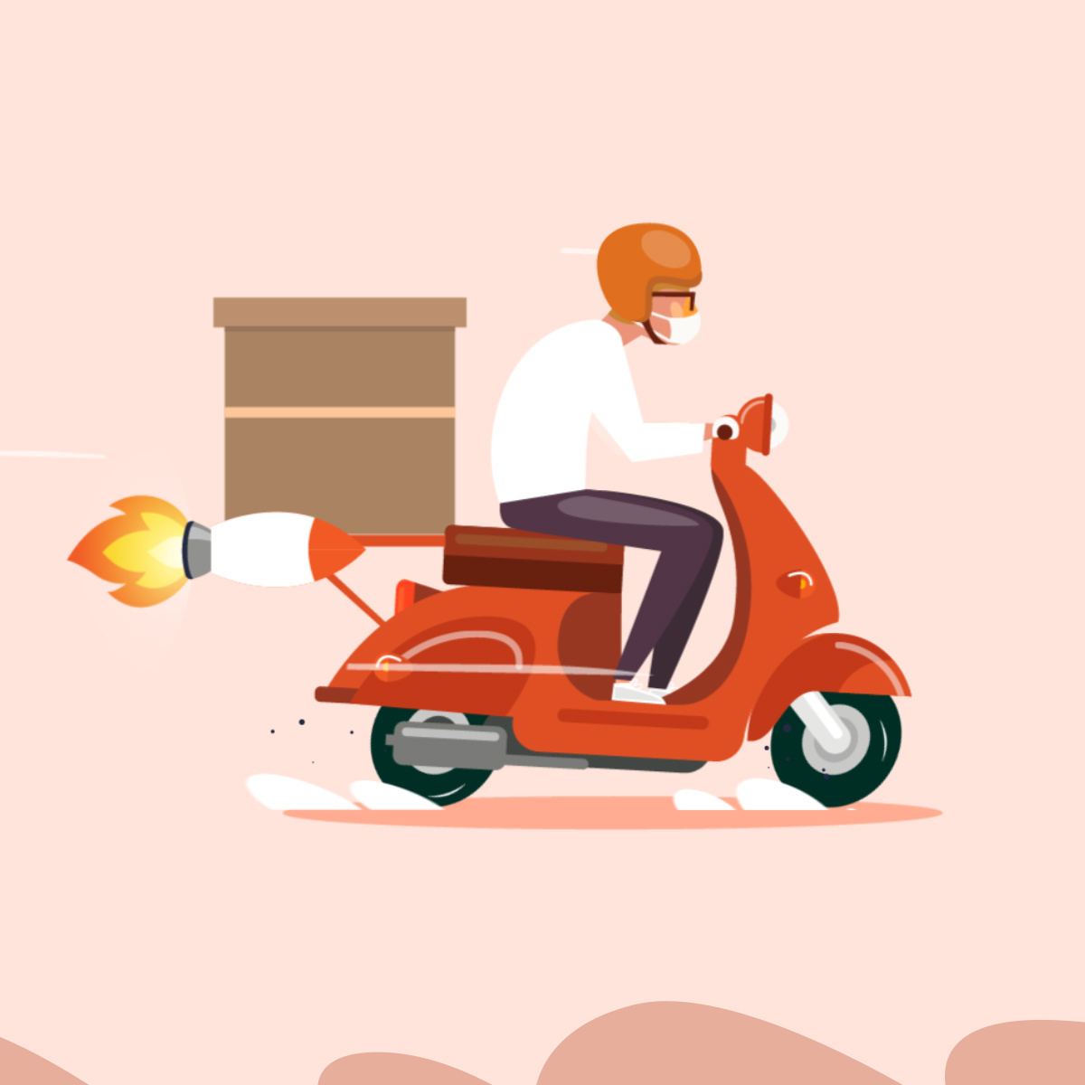 Scooty ! after effect animation box branding gif ill illustration loo loop motion graphics smoke somk ui vector