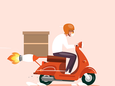 Scooty ! after effect animation box branding gif ill illustration loo loop motion graphics smoke somk ui vector