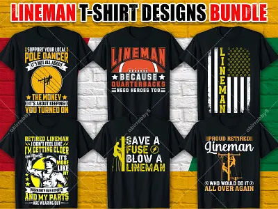 Lineman T-shirt Designs Bundle american apparel american flag basketball bulk custom t shirt design electrician graphic design lineman print print design shirt shirt design t shirt t shirt design tee tee shirt typography typography t shirt voltage