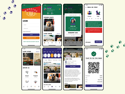 Park for pets amusement park app design dog event landing page minimal offers pet pet care shop ticket ui website
