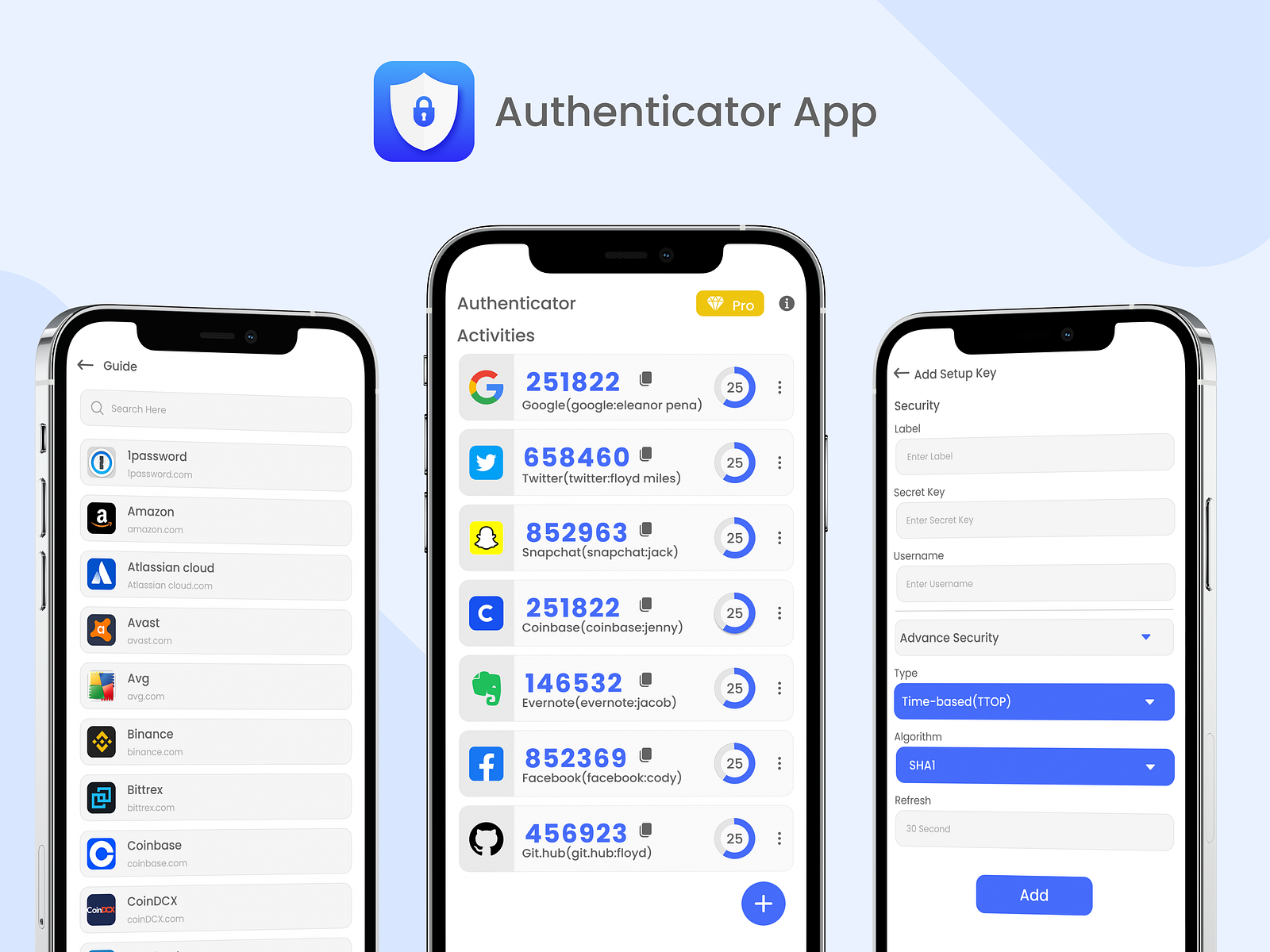 Authenticator App by Devanshi Nakrani on Dribbble