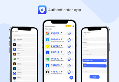 Authenticator App app ui authenticator app creative design designinspiration mobile app design privacy app security app uiux user experience user interface