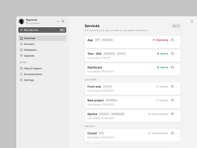 Hosting platform app dashboard host hosting minimal platform product product design service shot ui ux visual web