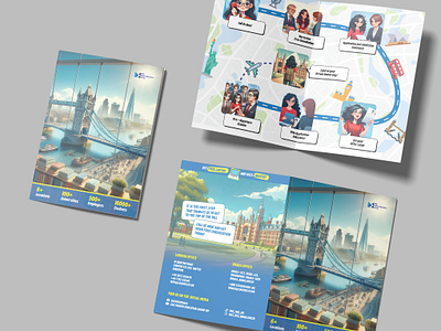 Education Agency Comic Style Flyer Design | Bi-fold Flyer comic design comic flyer design education design flyer design print design study abroad flyer design