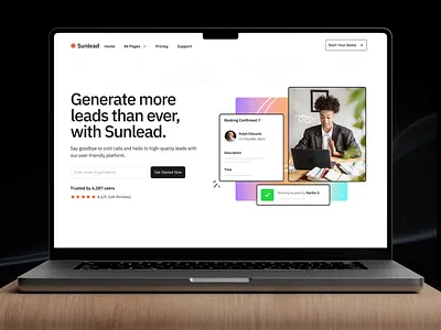 Sunlead - Landing Page Design admin panel analytics app branding business website creative website dashboard design design homepages landing page landing pages mockup design ui design web templates website design