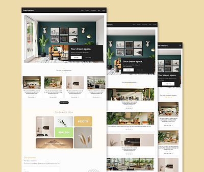 Luxe interiors - Framer website. graphic design landing page ui webdesign