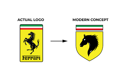 Ferrari rebrand animal logo brand branding graphic design logo logo redesign minimal minimal logo modern modern logo rebrand simple logo sport logo typography