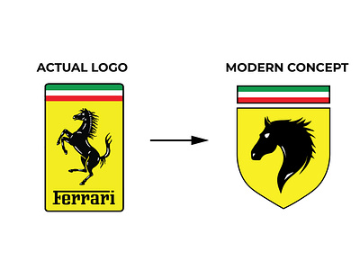 Ferrari rebrand animal logo brand branding graphic design logo logo redesign minimal minimal logo modern modern logo rebrand simple logo sport logo typography