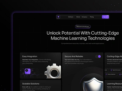 Machine Learning website ai website design machine learning machine learning website ui ui ux user interface website website concept website design