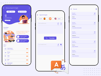 English to Spanish translator app ui clean design creative design design designinspiration mobile app ui uiux user experience user interface ux