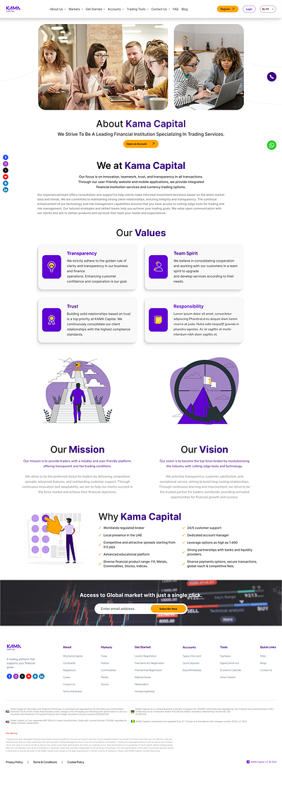 about us for kama-capital branding motion graphics ui