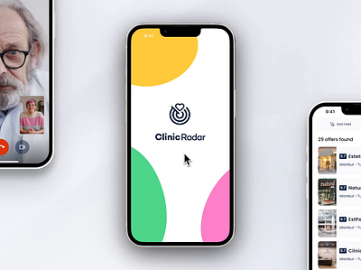 Clinic Radar - Medical Surgery Appointment App app flat health healthcare hospital ios medical assistance minimal mobile app product ui ux video call app