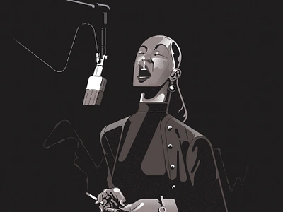 Billie, the Lady sings. art artwork character design design digital illustration editing graphic graphic design illustration illustrator jazz jazzmusic legend music vintage woman