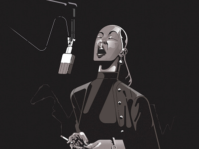 Billie, the Lady sings. art artwork character design design digital illustration editing graphic graphic design illustration illustrator jazz jazzmusic legend music vintage woman