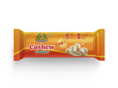 Cashew Cookies Pouch Design biscuits box design branding cookies cookies pouch fmcg food packaging indian food indian snacks label design logo design mockup mockup design packaging pouch design pouch packaging snacks snacks packaging