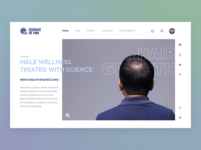 Science of him - Landing page 3d animation branding color design gradiant landing page motion graphics ui website