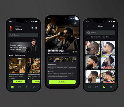 Barber booking - Mobile app concept app design barber barber booking barber booking app design interface mobile app mobileapp product design ui ui design uiux uiux design ux ux design