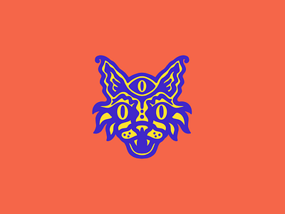 psychedelic cat cat character logo logotype psychedelic
