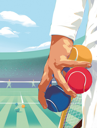 Vote Tennis 2d conceptual digital editorial edward tuckwell folioart illustration magazine cover politics sport tennis wimbledon