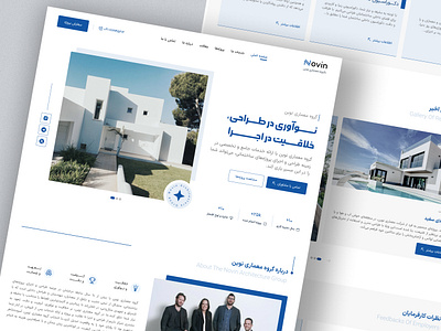 Novin Architecture Group Home Page architecture blue company design home home page landing page ui ux website