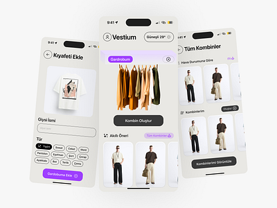 AI Wardrobe App ai app mobile app ui ui ux