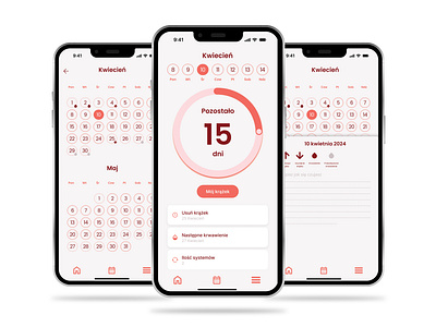 Aplikacja do krążka antykoncepcyjnego app design figma menstrual period